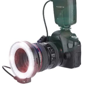 macchina fotografica reflex con ring light