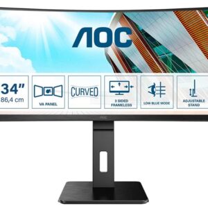 MONITOR AOC 34" ULTRAWIDE CURVED