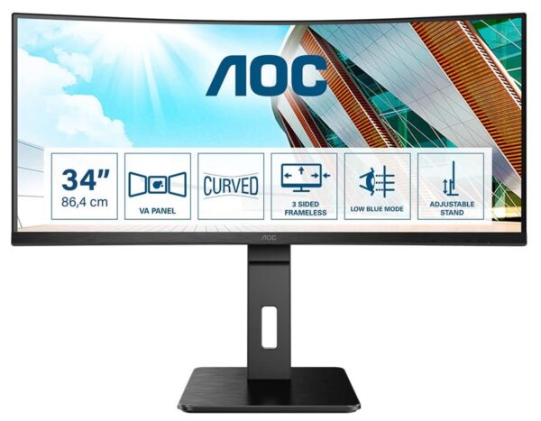 MONITOR AOC 34" ULTRAWIDE CURVED